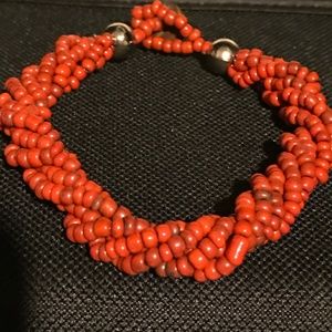 Red Seed Bead Bracelet